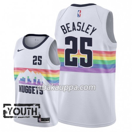Denver Nuggets Malik Beasley 25 2018-19 Nike City Edition Valkoinen Pelipaidat Swingman - Lasten